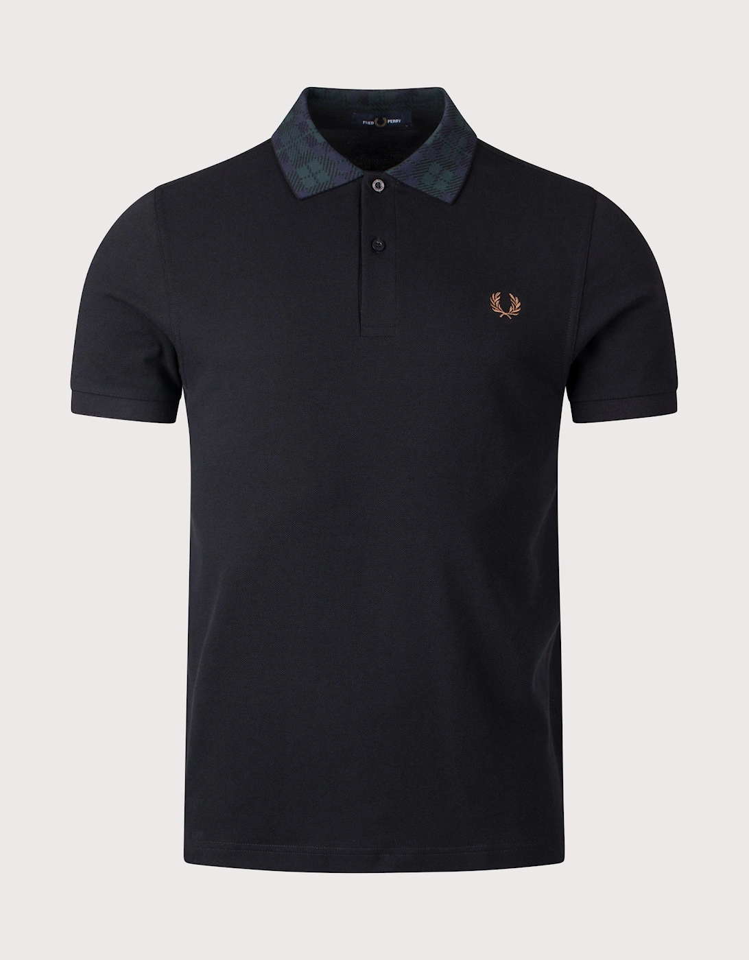 Blackwatch Tartan Collar Polo Shirt, 4 of 3