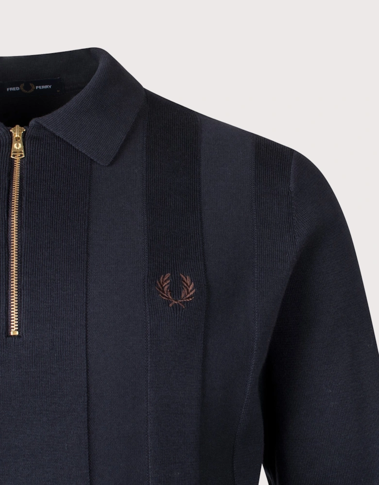 Tonal Stripe Knitted Shirt