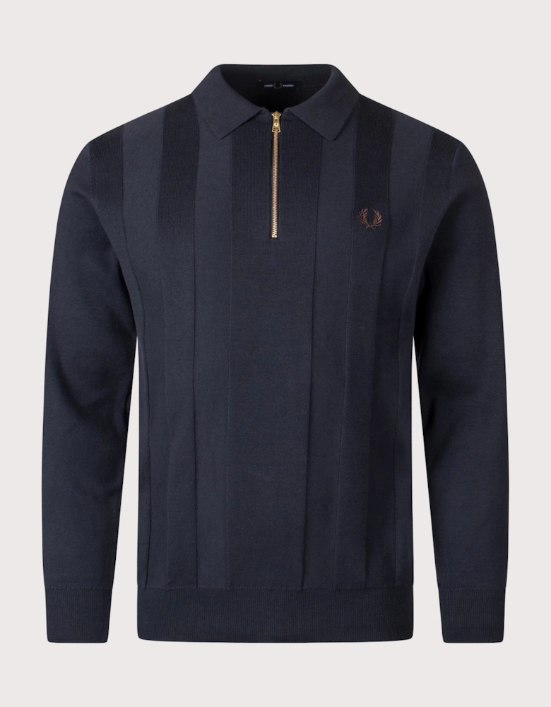 Tonal Stripe Knitted Shirt