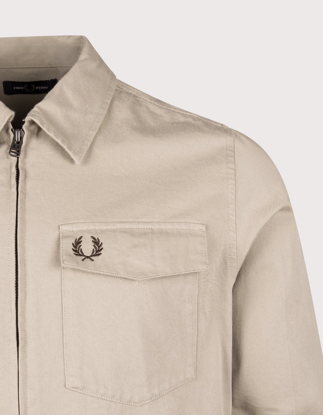 Twill Zip Through Overshirt