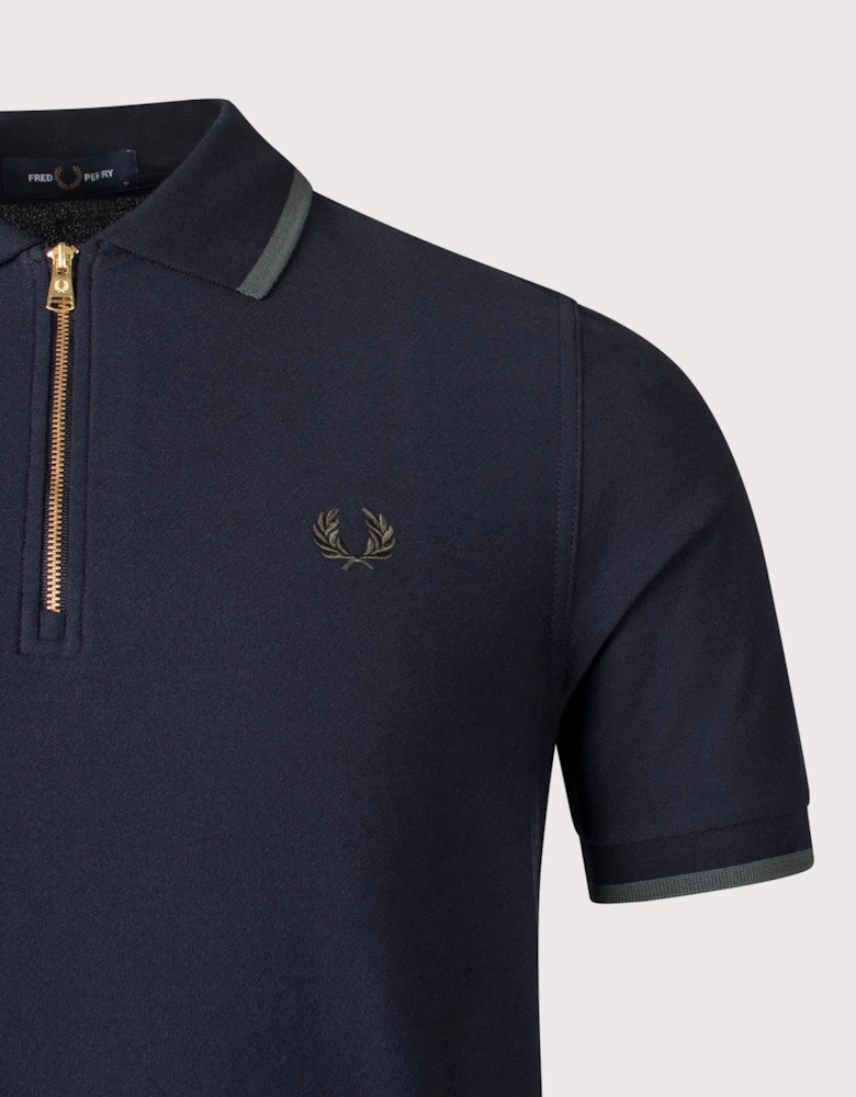 Crepe Piqué Polo Shirt