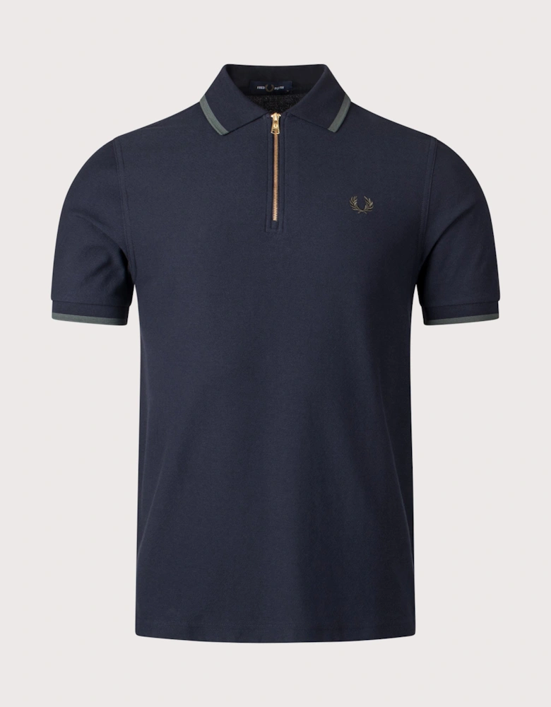 Crepe Piqué Polo Shirt