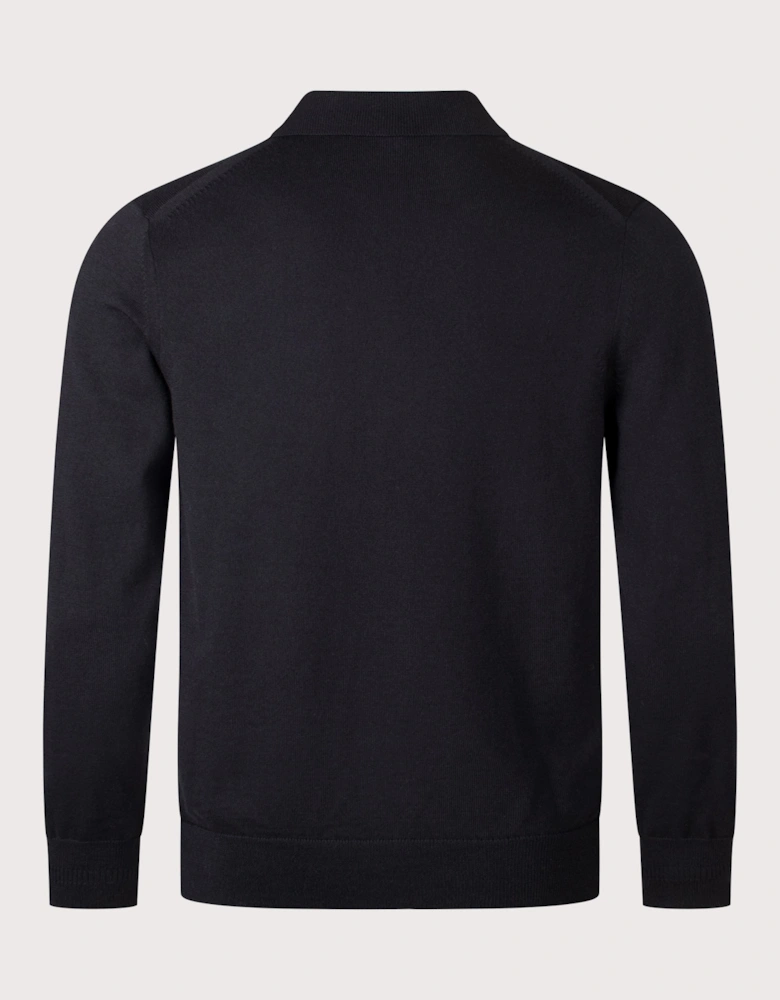 Long Sleeve Knitted Polo Shirt
