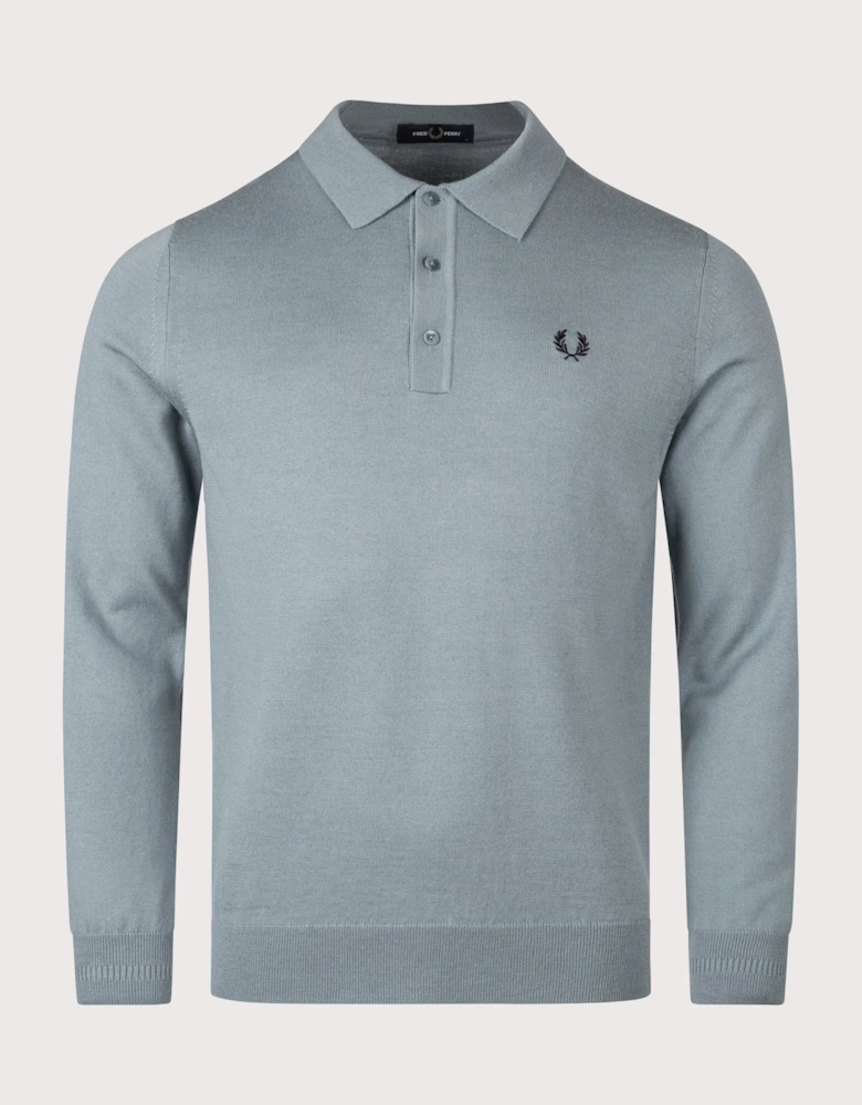Long Sleeve Knitted Polo Shirt