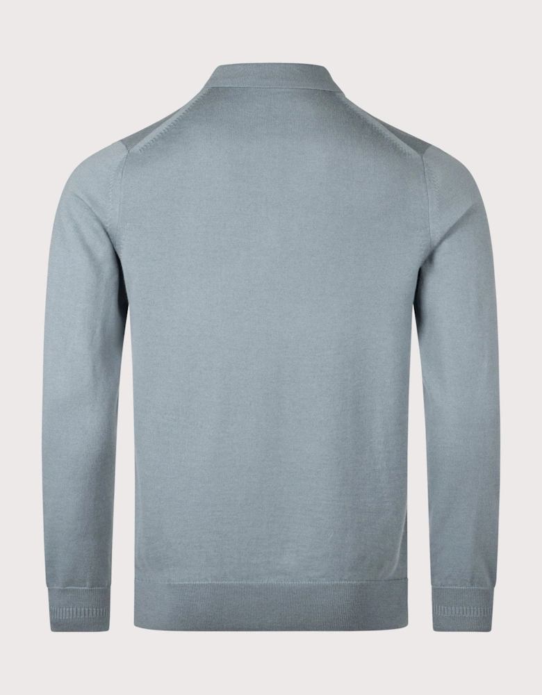Long Sleeve Knitted Polo Shirt