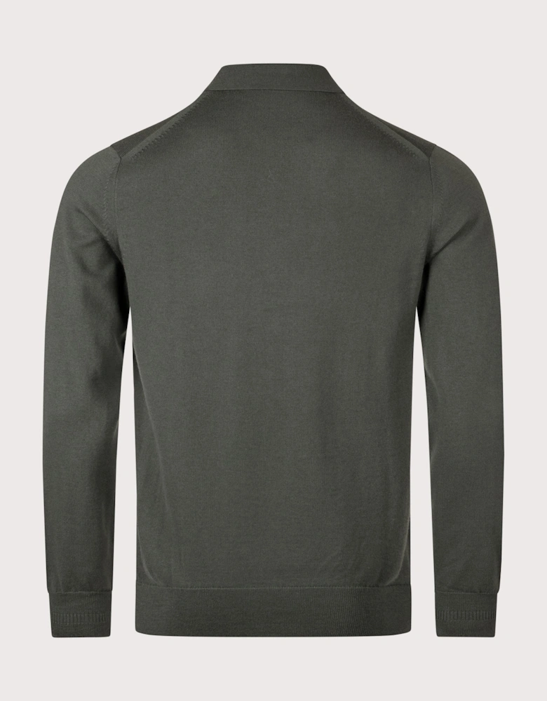 Long Sleeve Knitted Polo Shirt