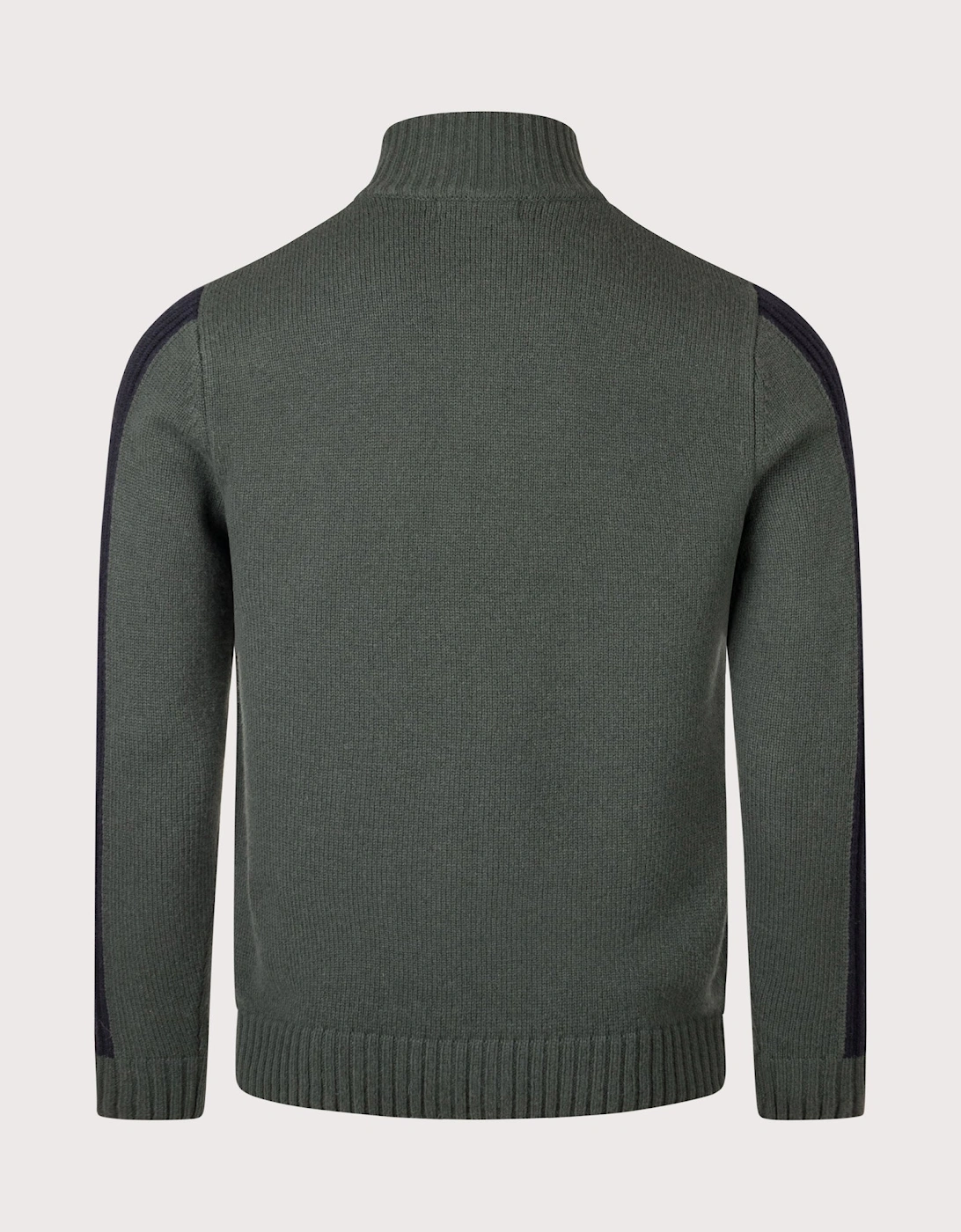 Ribbed Slv Zip Through Cardigan