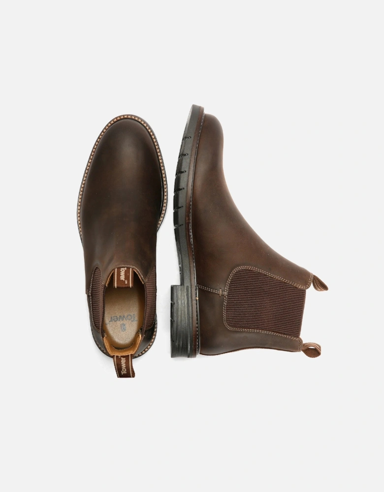 Tower London Harbour Leather Men's Dark Brown Chelsea Boots