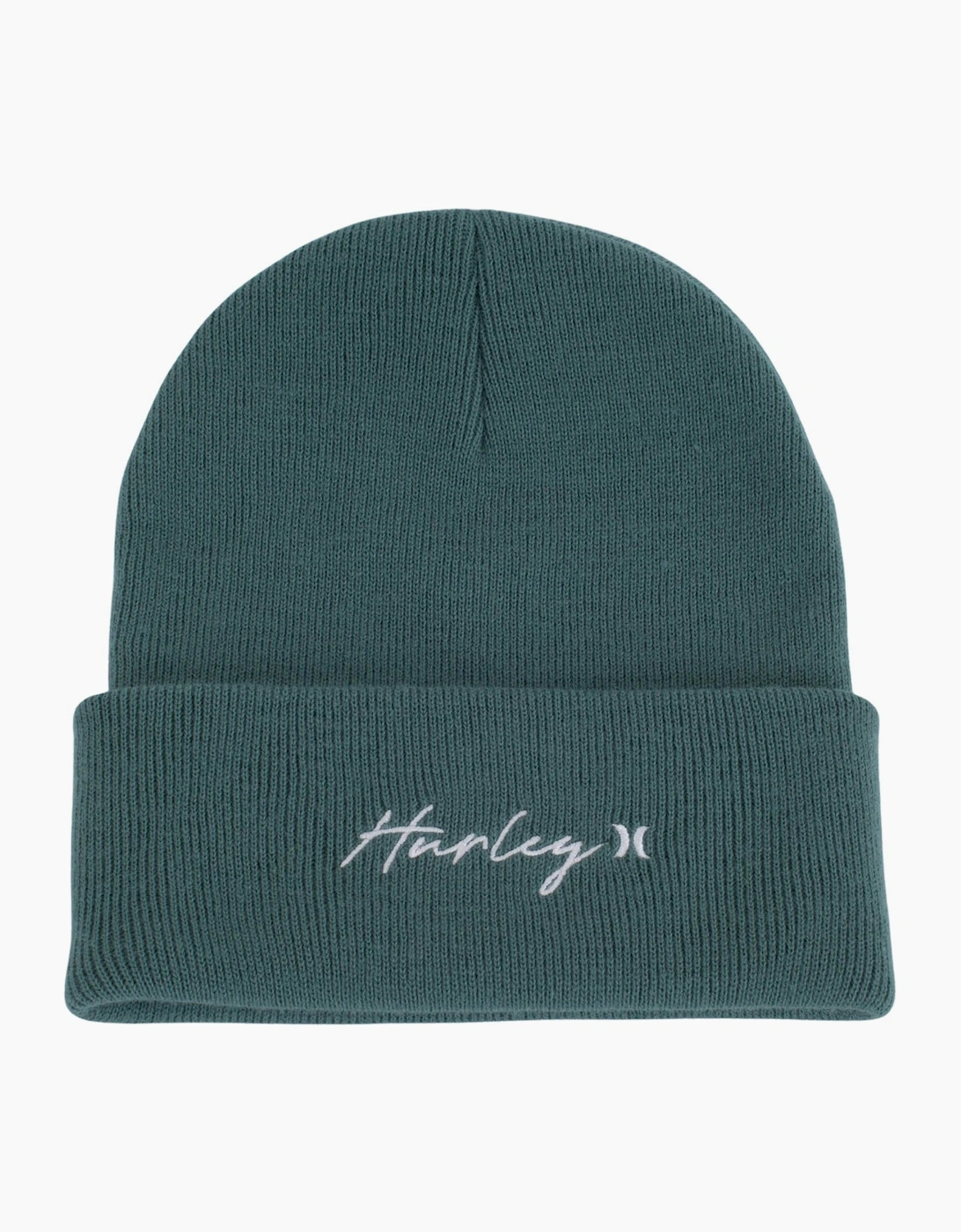 Hurley Women's Green Script Cuff 2.0 Fixed Cuff Beanie - Size: One Size