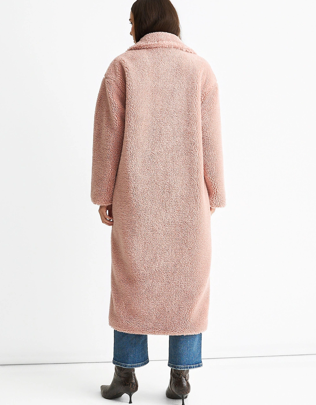 Blush Longline Teddy Coat