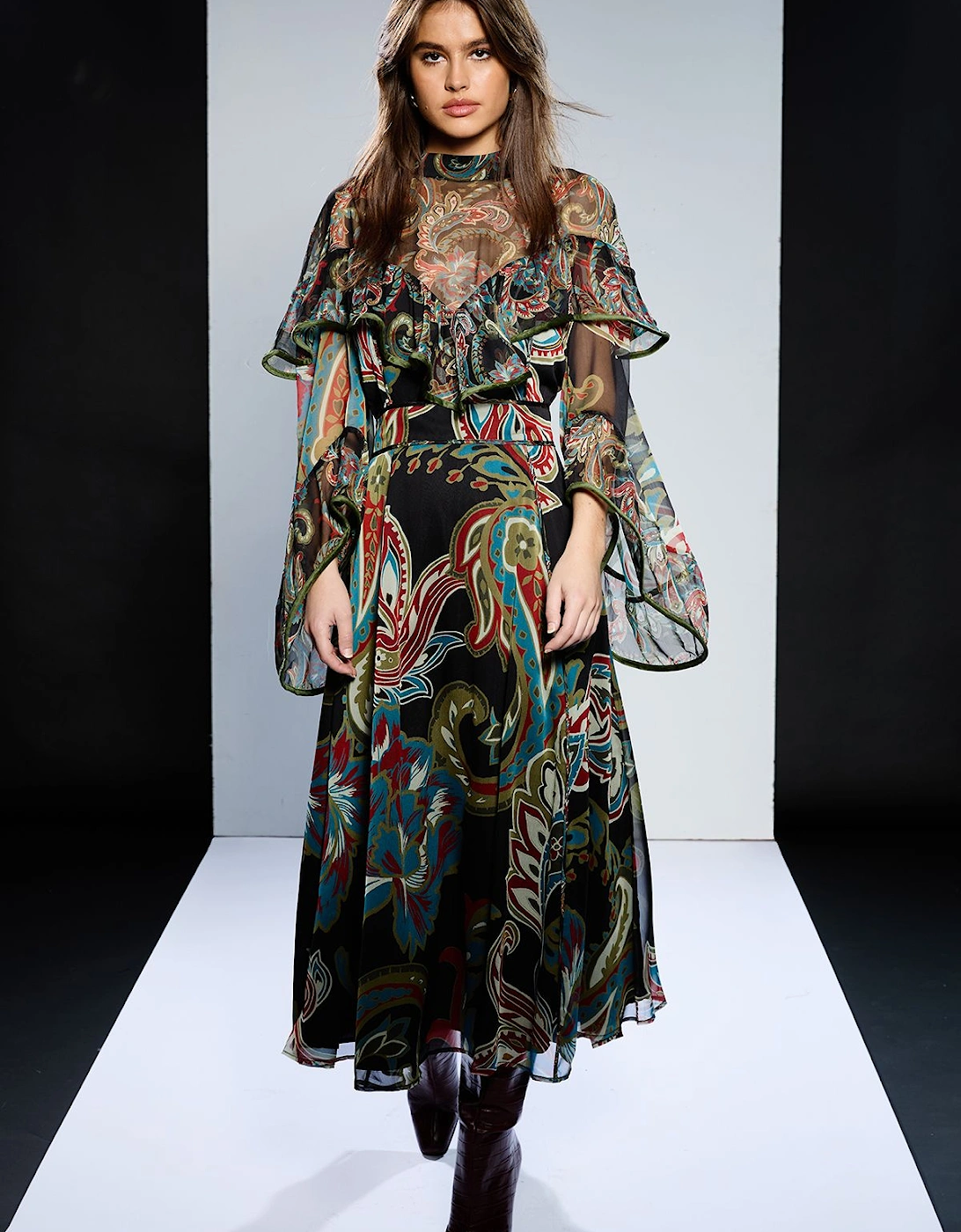 Wide Sleeve High Neck Maxi Dress, 2 of 1