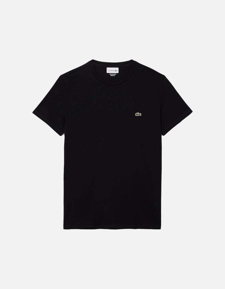 Black Pima Cotton Crew Neck T-Shirt