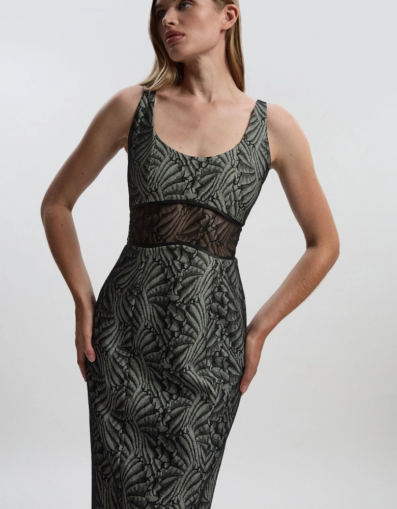 Premium Lace Tailored Pencil Maxi Dress