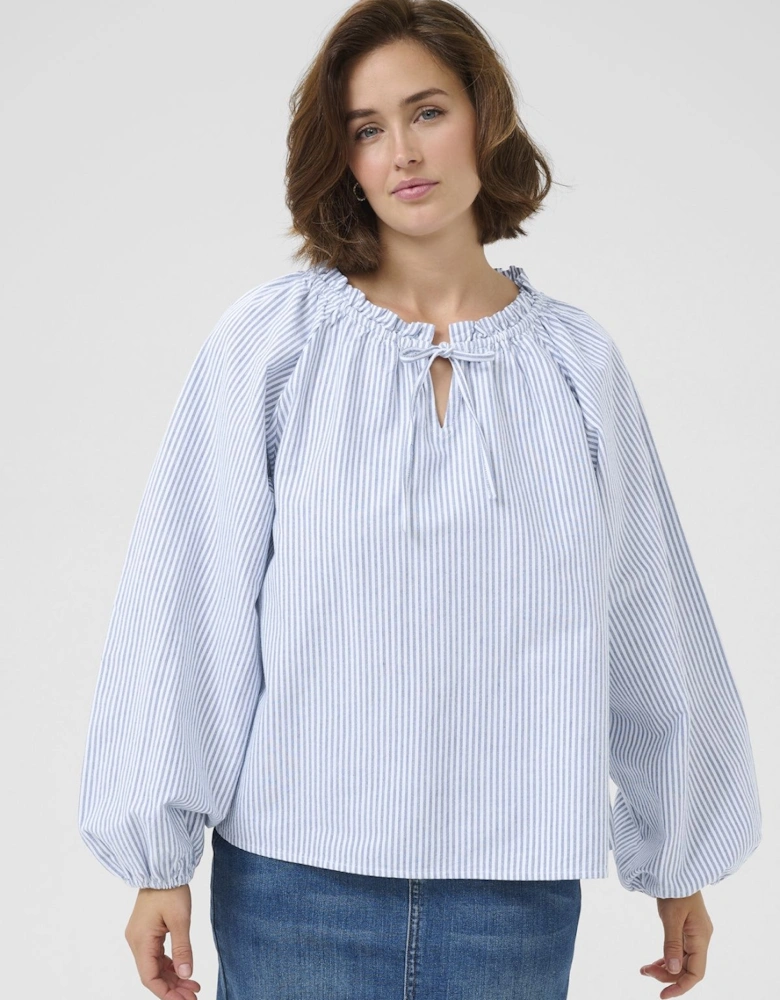 KAnelly Blouse Notch Neck Long Sleeves