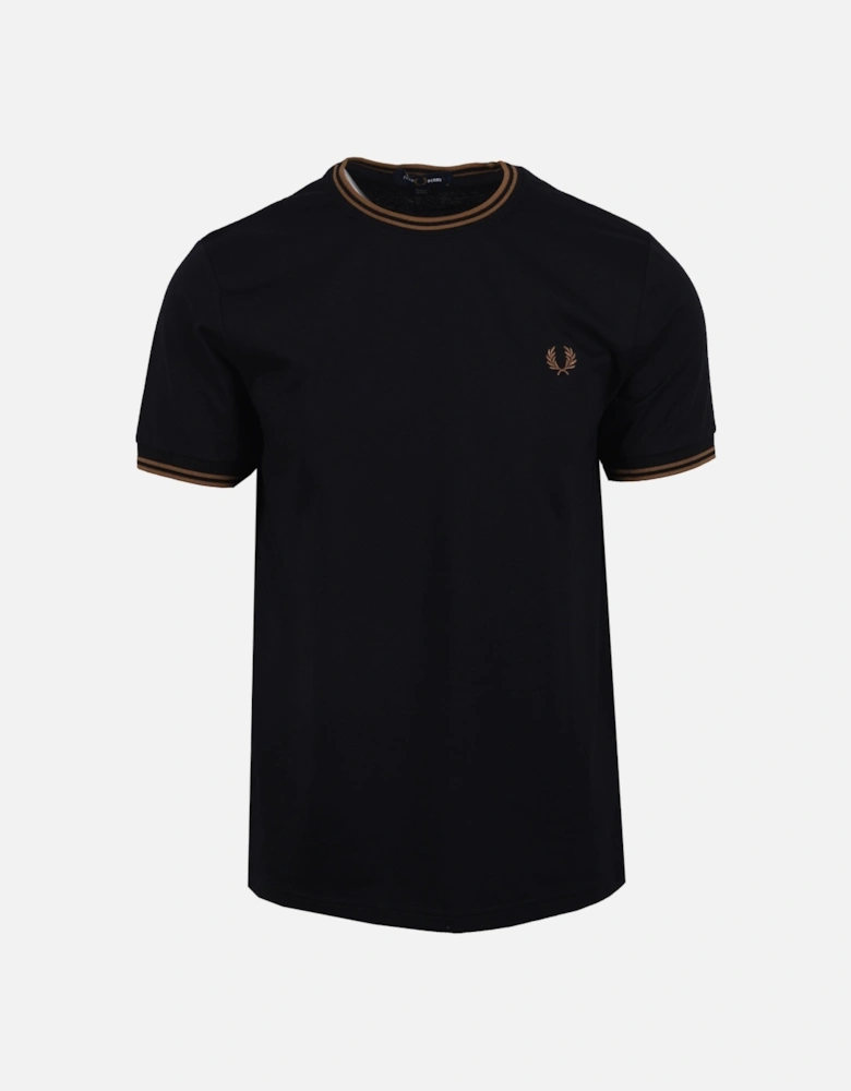 TWIN TIPPED T-SHIRT BLACK/SHADED STONE
