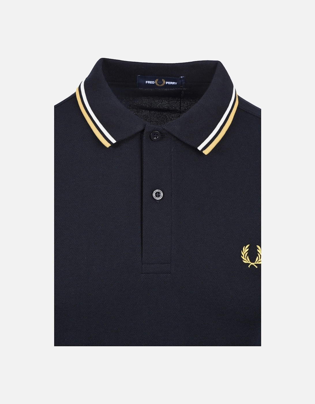 Twin Tipped Polo Shirt Navy/Ecru/Honey Comb