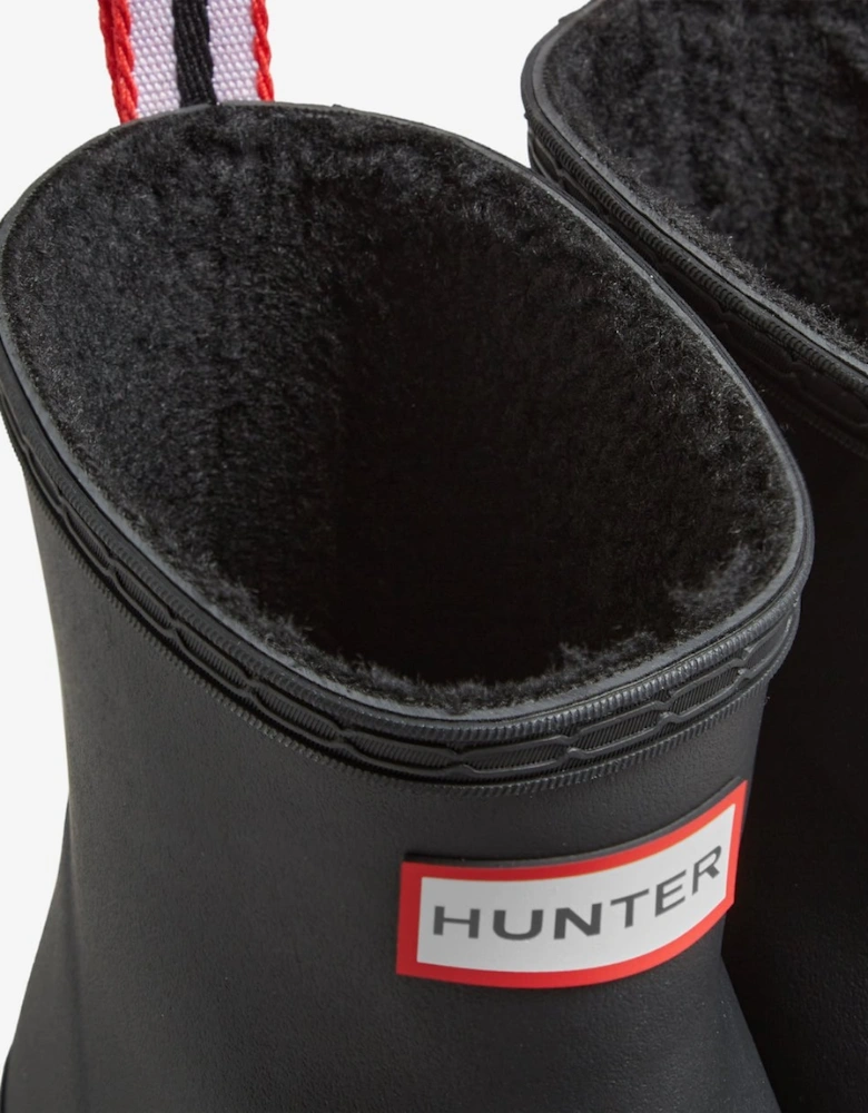 Play Womens Shearling Insulated Short Wellington Boots - Black