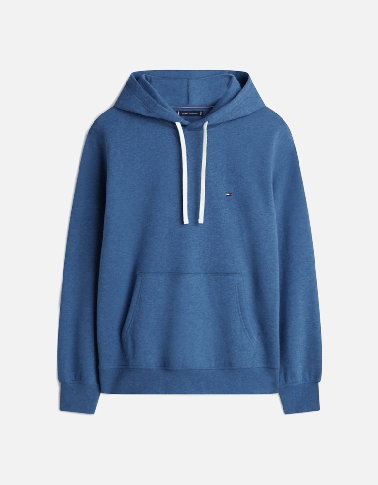 Essential Flag Embroidery Mens Fleece Hoodie - Aegean Sea Heather