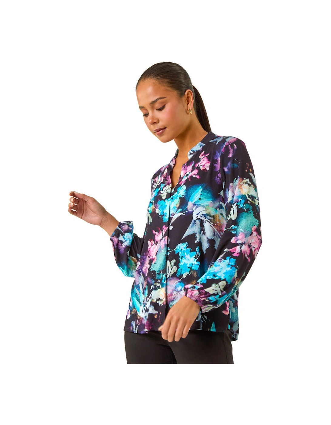 Petite Floral Buttoned Blouse, 2 of 1