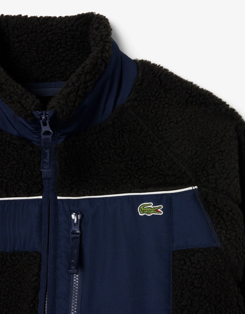 Colorblock Fleece Mens Zipped Jacket - Black/Navy Blue DY4