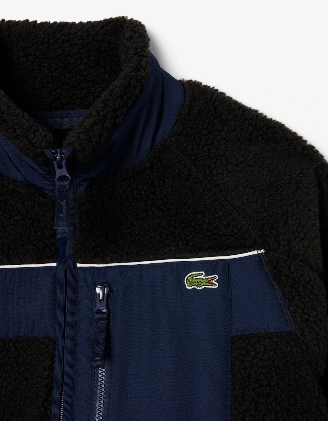 Colorblock Fleece Mens Zipped Jacket - Black/Navy Blue DY4