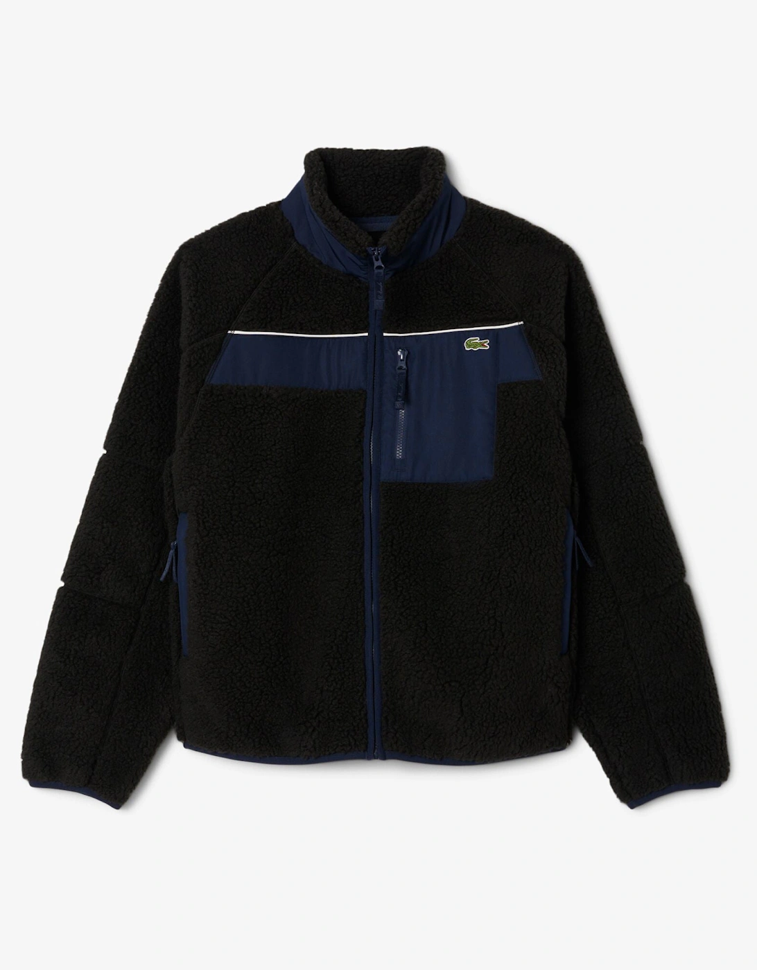 Colorblock Fleece Mens Zipped Jacket - Black/Navy Blue DY4, 5 of 4