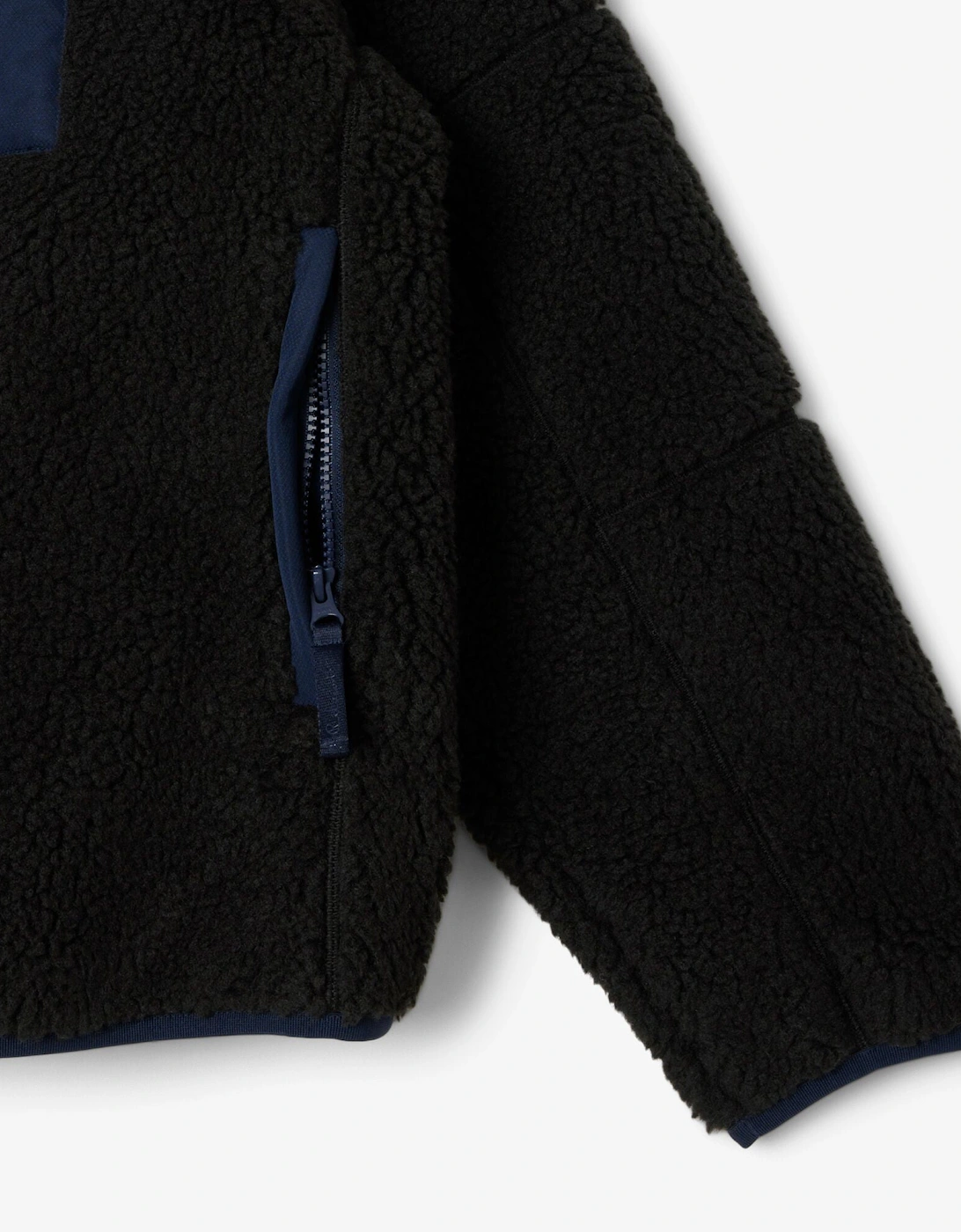 Colorblock Fleece Mens Zipped Jacket - Black/Navy Blue DY4