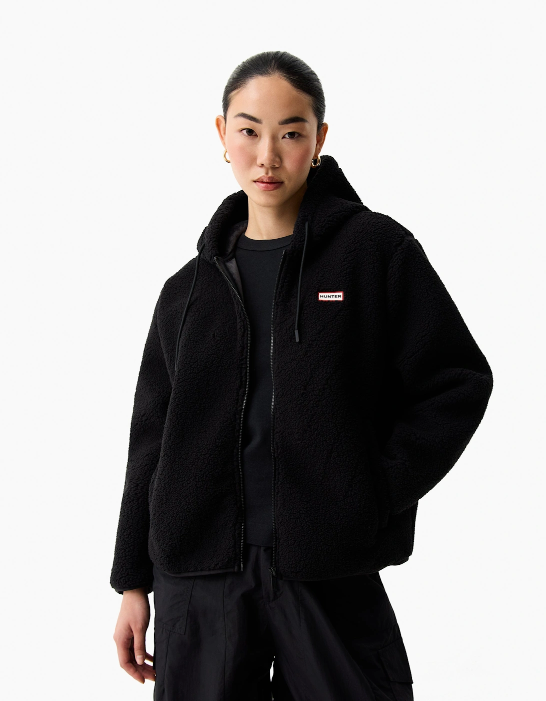 Women's Hunter Bonelle Womens Borg Fleece Jacket - Black - Size: 14