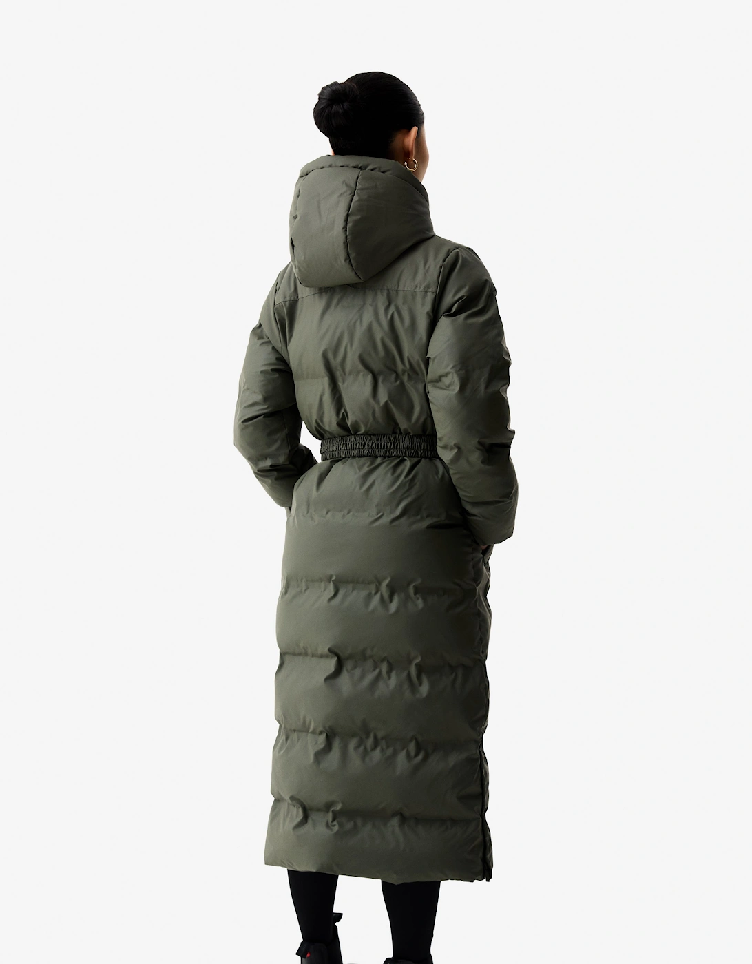 Hutchison Womens PU Coated Long Puffer Jacket - Kambaba
