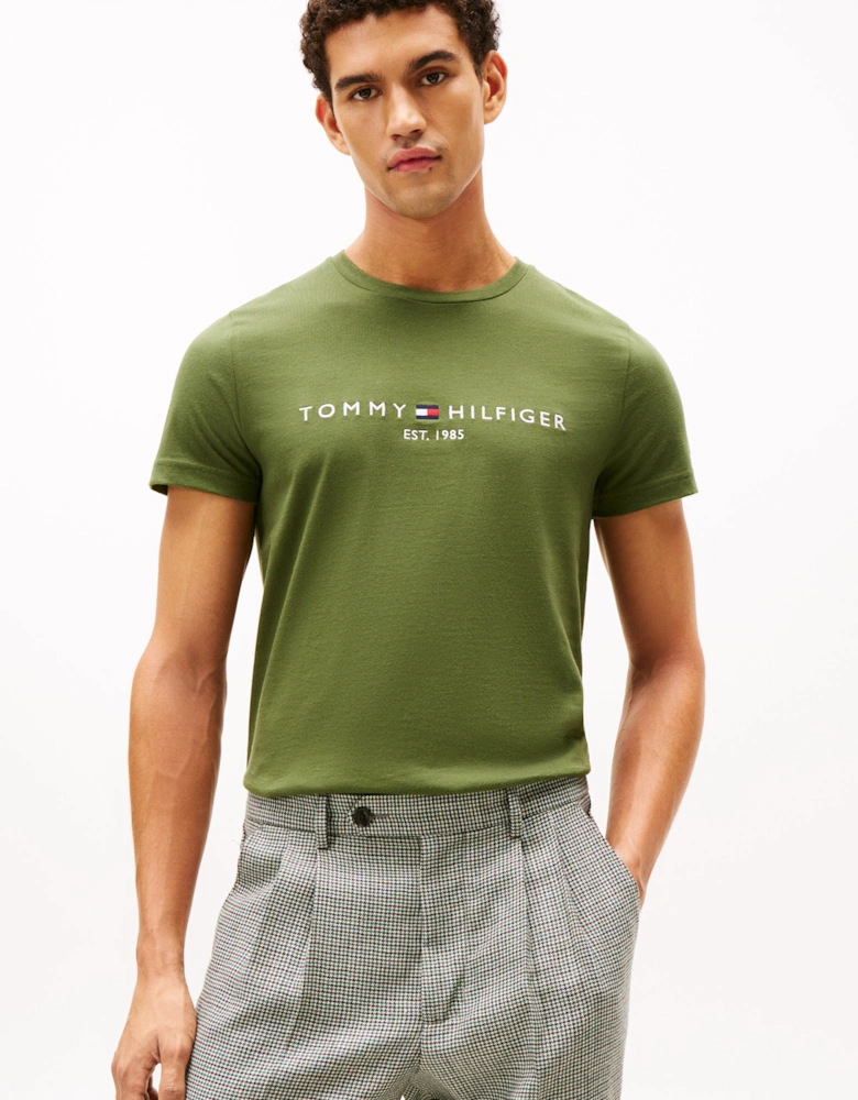 Tommy Logo Basic Mens T-Shirt - Mountain Pine
