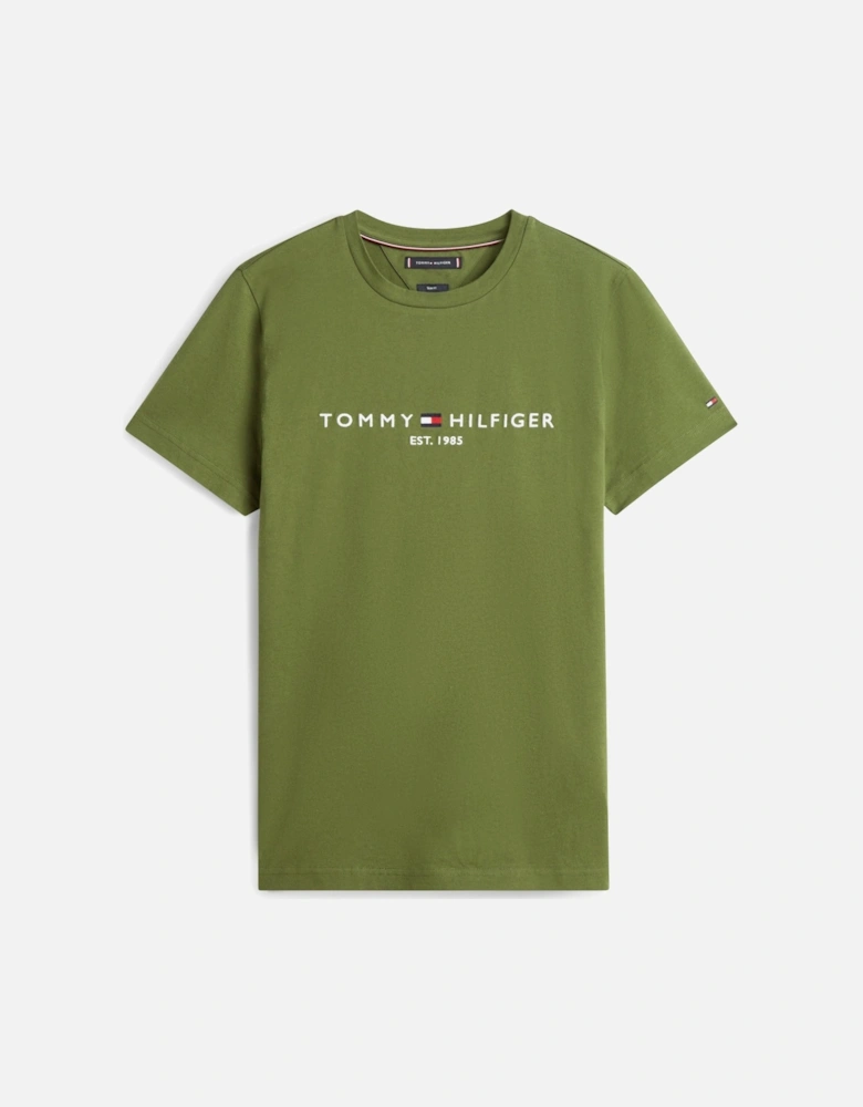 Tommy Logo Basic Mens T-Shirt - Mountain Pine