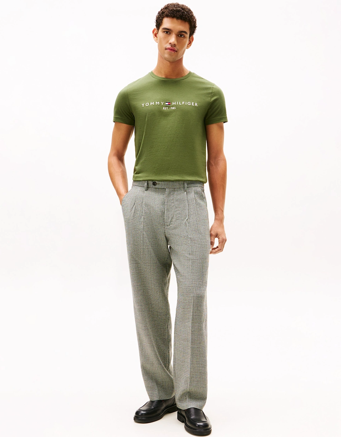 Tommy Logo Basic Mens T-Shirt - Mountain Pine