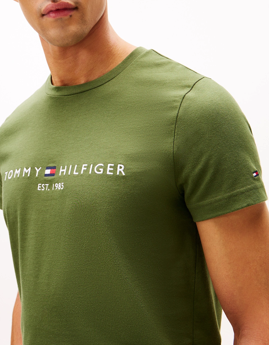 Tommy Logo Basic Mens T-Shirt - Mountain Pine