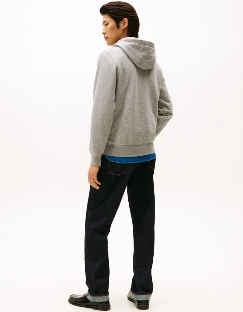 Brand Love Mens Small Hilfiger Logo Hoodie - Medium Grey Heather