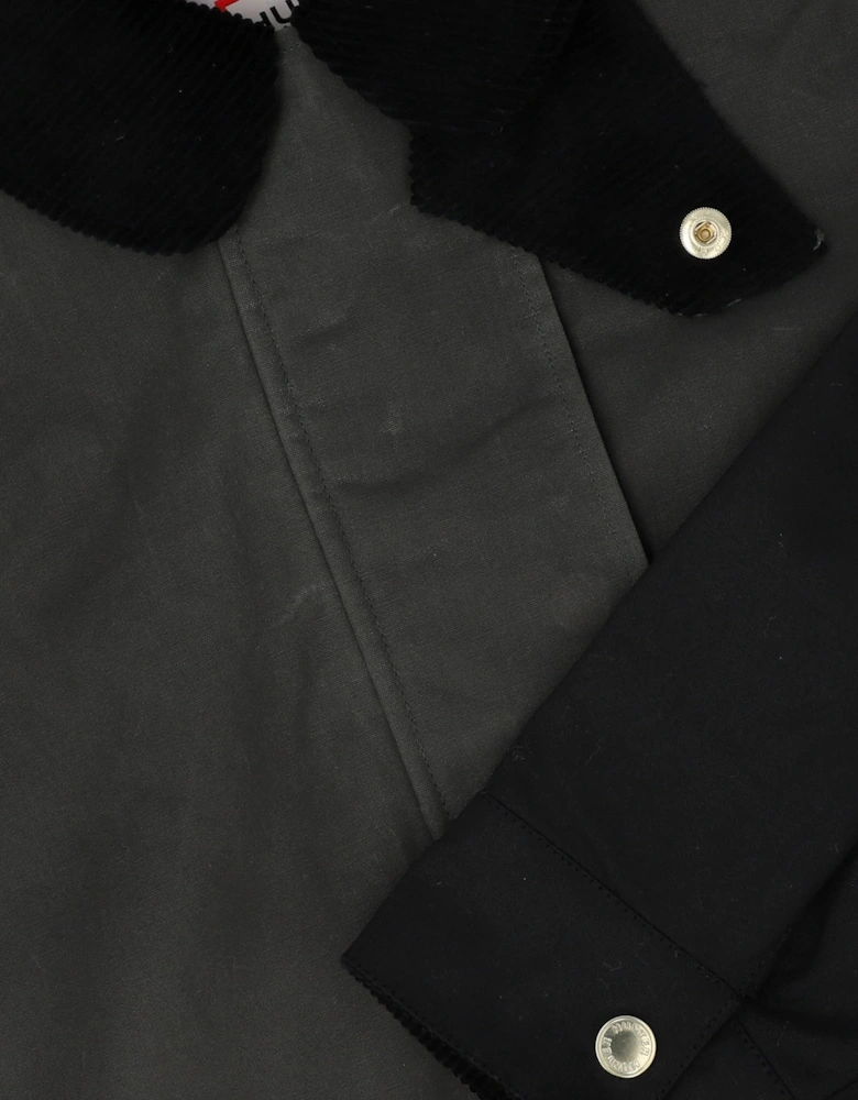 Harrow Patch Colour Block Womens Long Waxed Jacket - Kambaba