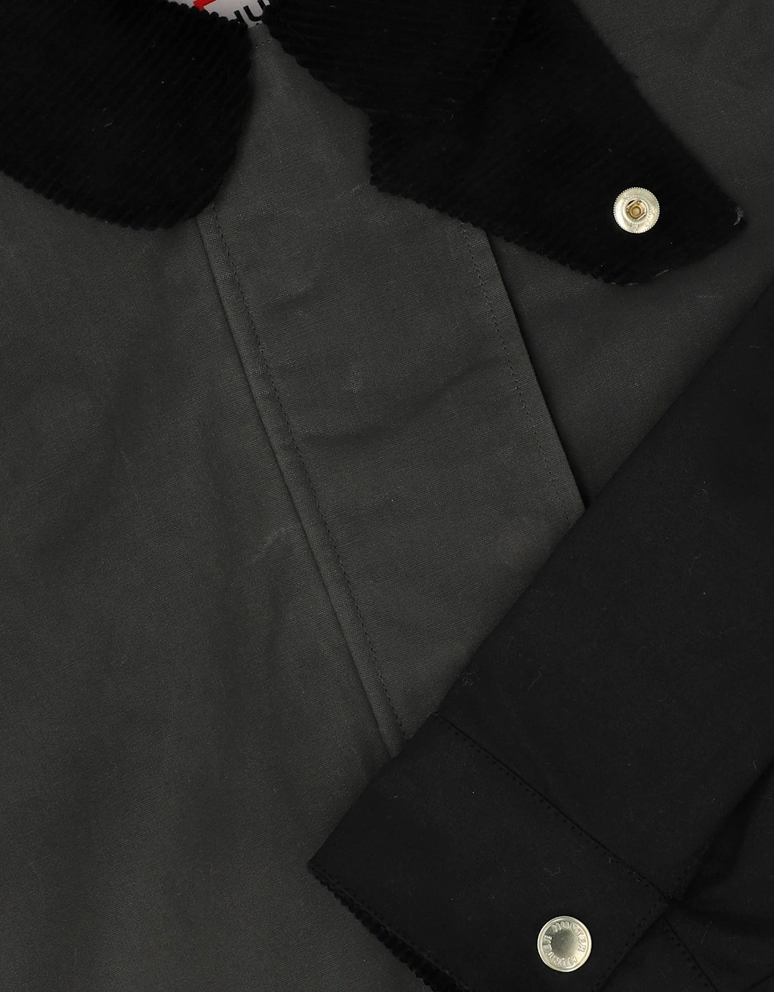 Harrow Patch Colour Block Womens Long Waxed Jacket - Kambaba