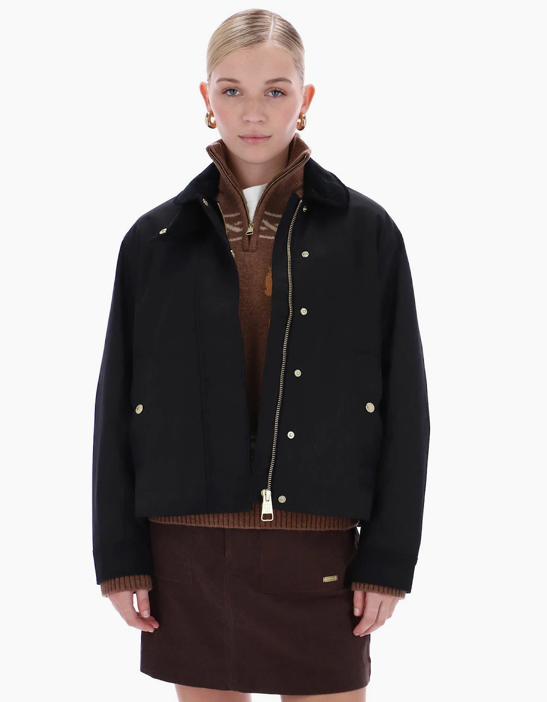Hunter Women's Hunter Leith Womens Waxed Jacket - Kambaba - Black