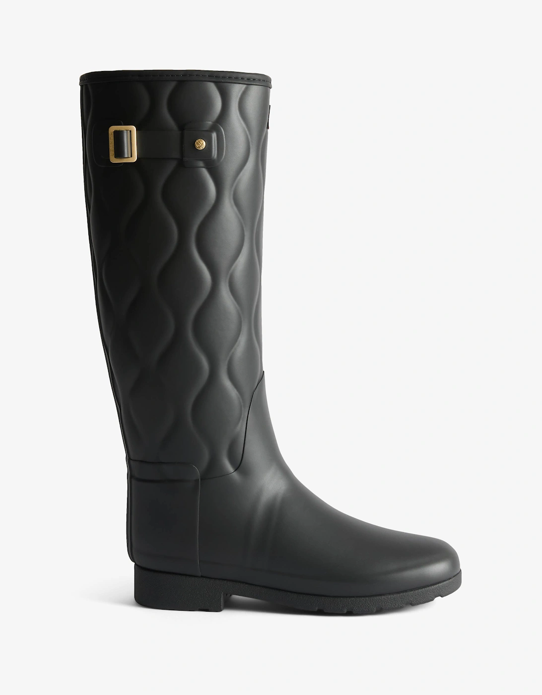 Hunter Women's Black Originals Refined Tall Onion Quilt Boots - : 5