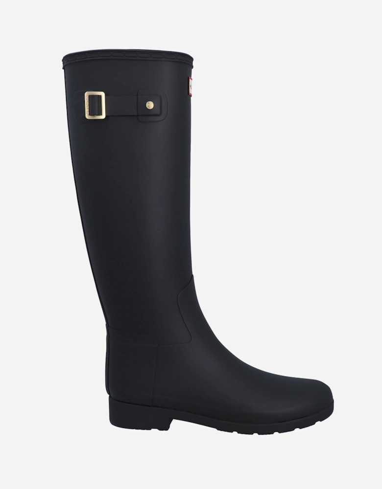 Womens Refined Gold Trim Tall Boot - Black
