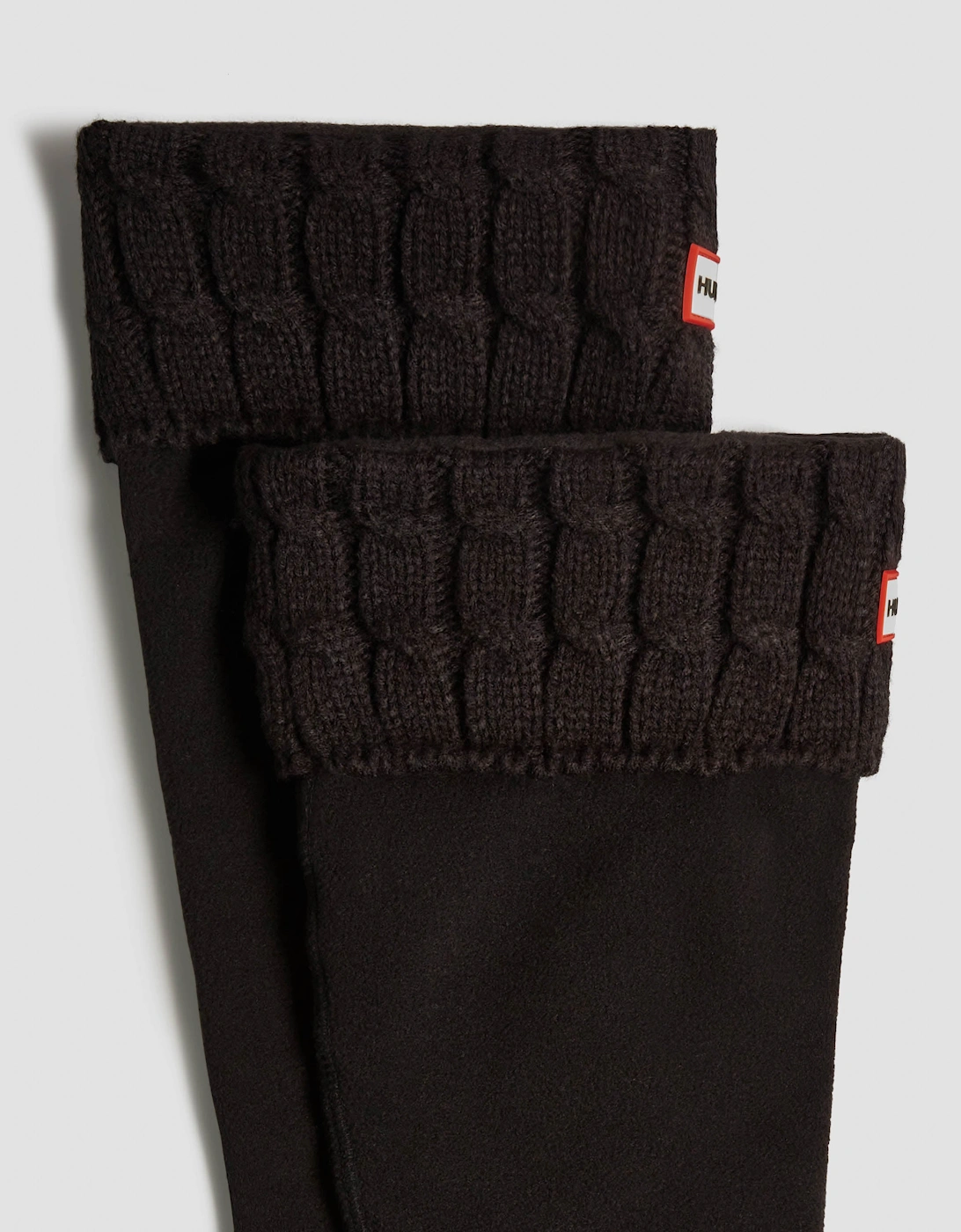 6 Stitch Cable Tall Boot Sock - Black