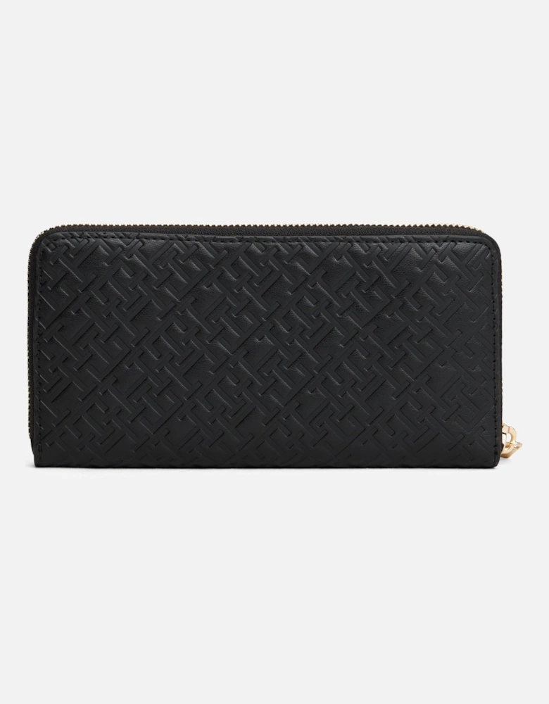 Mono Large Zip-Around Womens Wallet - Black