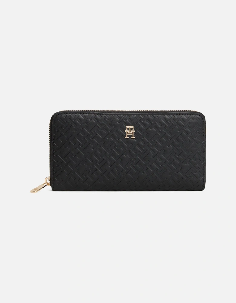 Mono Large Zip-Around Womens Wallet - Black