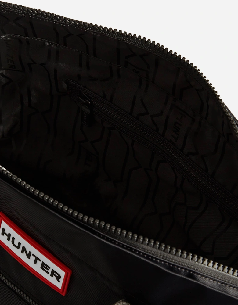 Nylon Midi Topclip Tote - Black