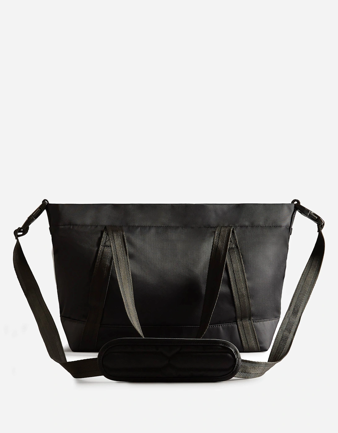 Nylon Midi Topclip Tote - Black