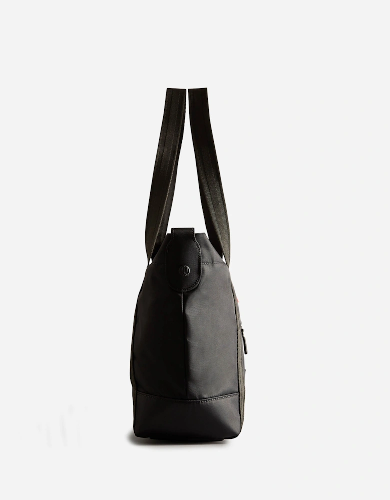 Nylon Midi Topclip Tote - Black