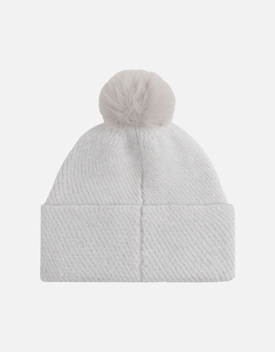 Womens Lurex Pom Pom Beanie Gift Set - Grey Whisper