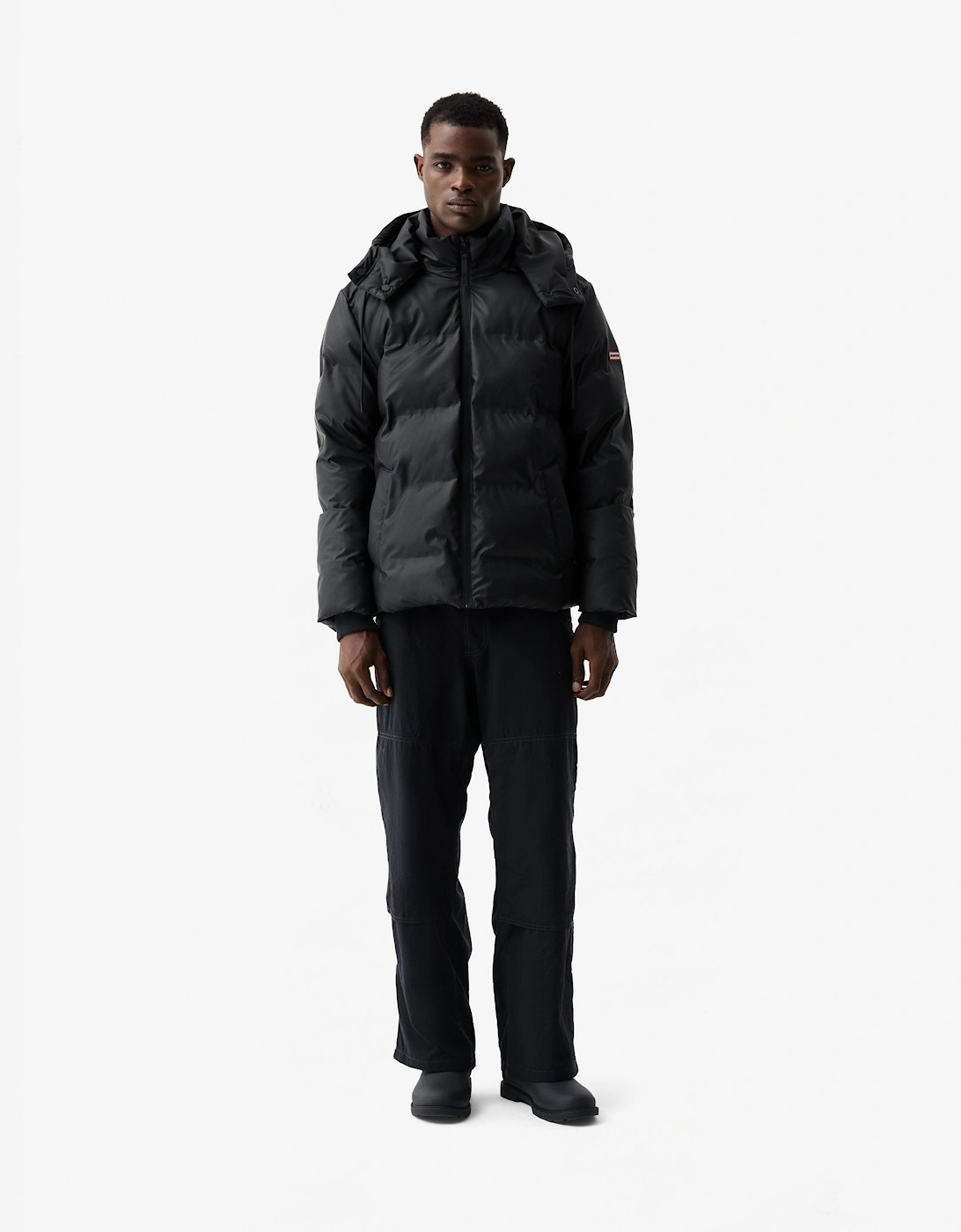 Wiley Mens PU Coated Puffer Jacket - Black