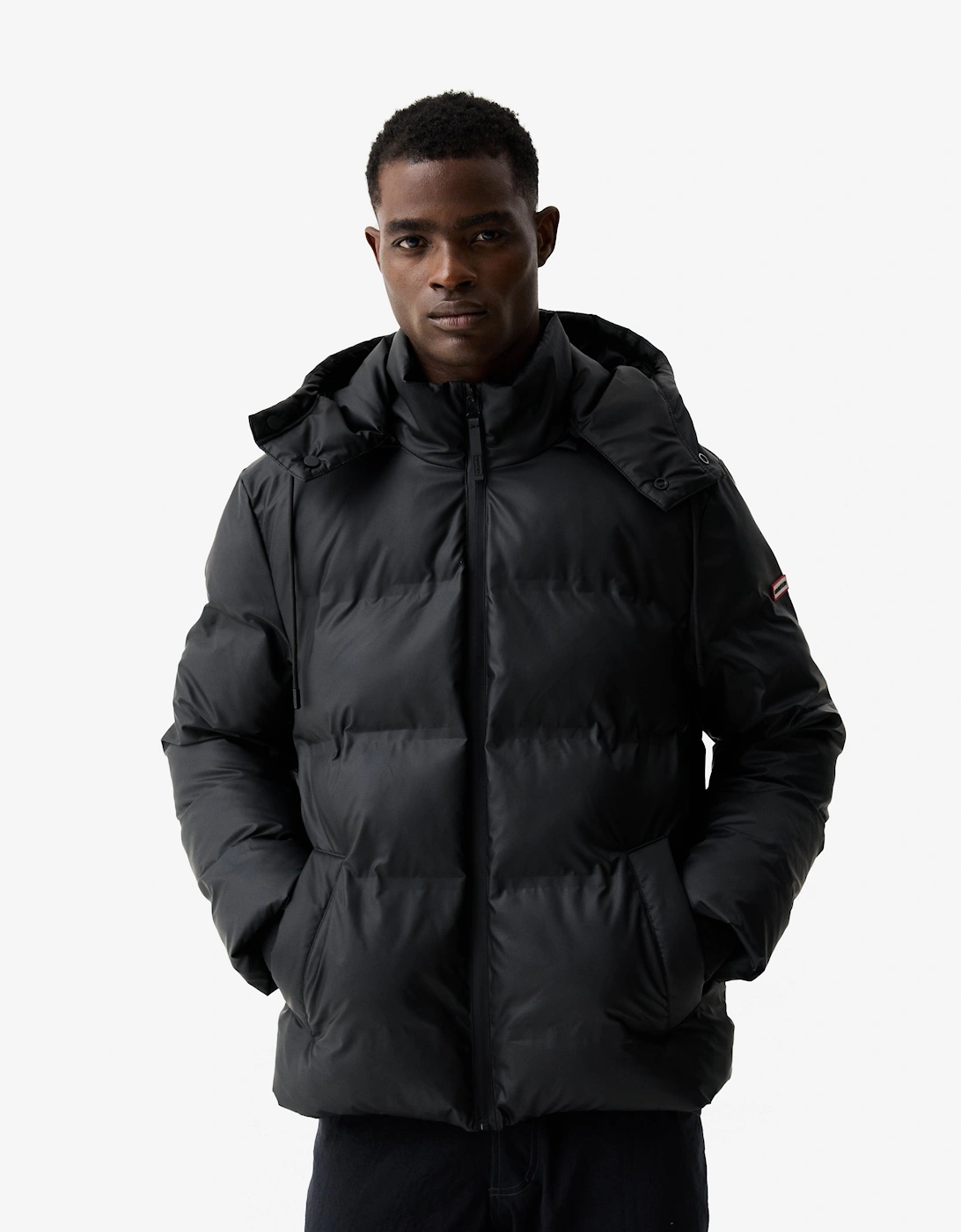 Hunter Men's Hunter Wiley Mens PU Coated Puffer Jacket - Black