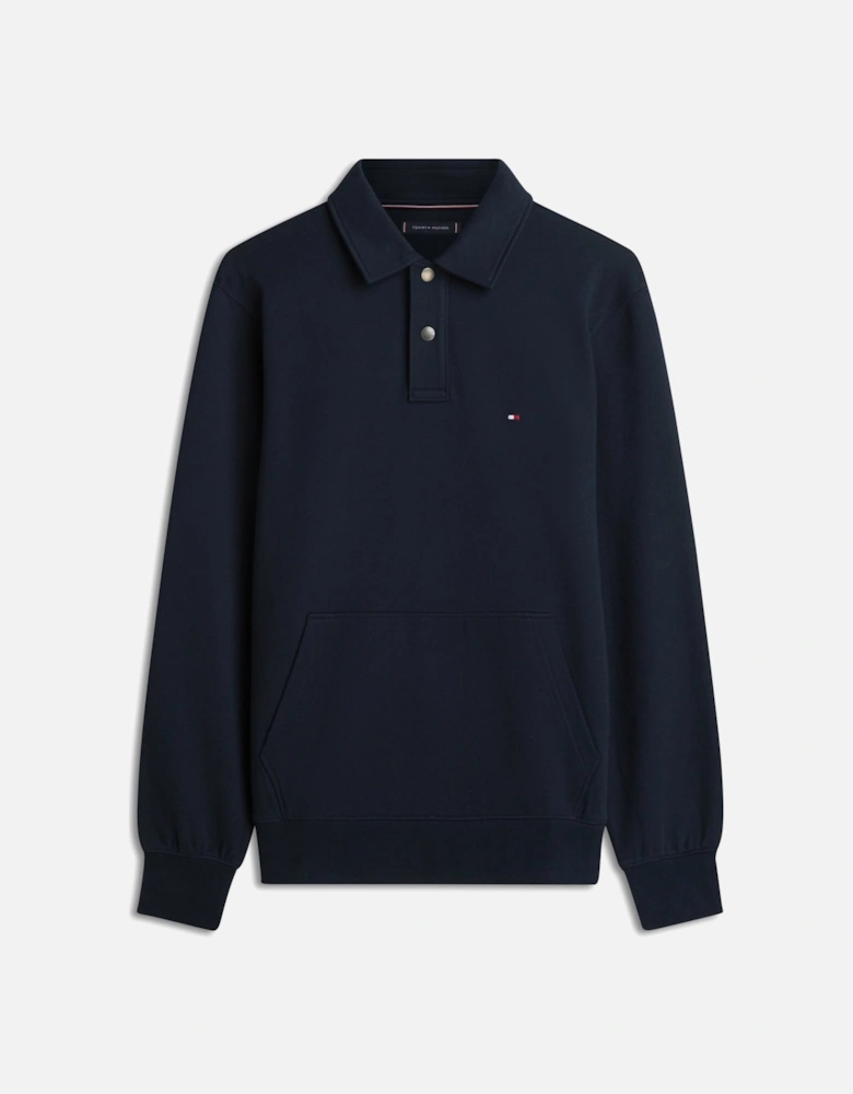 Essential Terry Mens Polo Snap Sweatshirt - Desert Sky