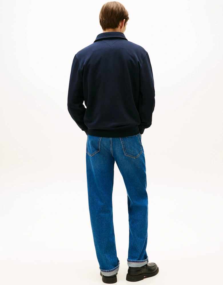 Essential Terry Mens Polo Snap Sweatshirt - Desert Sky